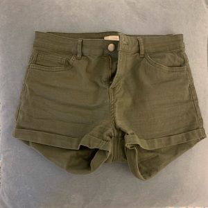 Army green shorts